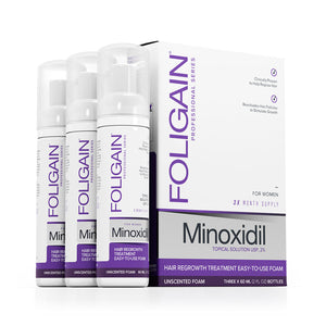 FOLIGAIN Minoxidil 2% Hair Regrowth Foam For Women 3 Month Supply - FOLIGAIN