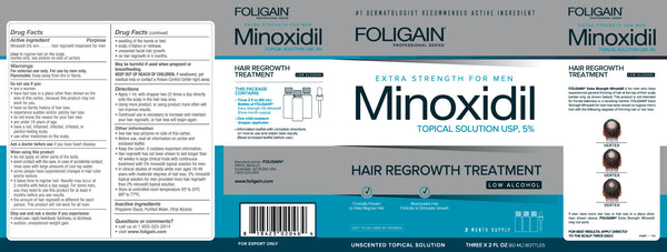 FOLIGAIN Low Alcohol Minoxidil 5% Hair Regrowth Treatment For Men 6 Month Supply - FOLIGAIN Canada