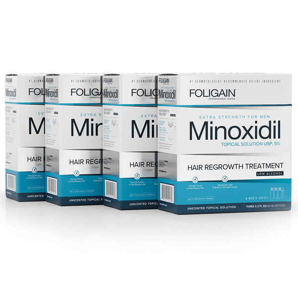 FOLIGAIN Low Alcohol Minoxidil 5% Hair Regrowth Treatment For Men 12 Month Supply - FOLIGAIN Canada