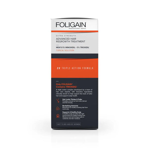 FOLIGAIN Advanced Hair Regrowth For Men Minoxidil 5% + Trioxidil 5% PLUS Free FOLIGAIN Scalp Roller