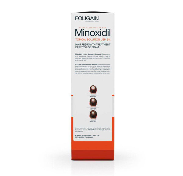 FOLIGAIN Minoxidil 5% Hair Regrowth Foam For Men 6 Month Supply - FOLIGAIN Canada