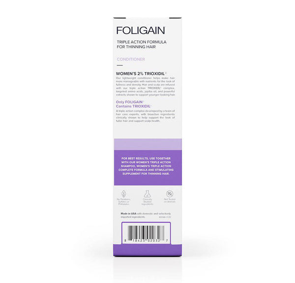 FOLIGAIN Triple Action Conditioner For Thinning Hair For Women with 2% Trioxidil - Foligain US