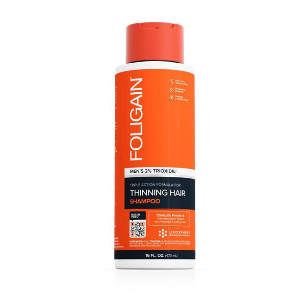 FOLIGAIN Triple Action Shampoo For Thinning Hair For Men with 2% Trioxidil 473ml - Foligain US