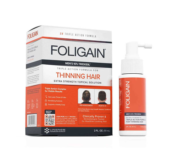 FOLIGAIN Triple Action Complete Formula For Thinning Hair For Men 10% Trioxidil - FOLIGAIN